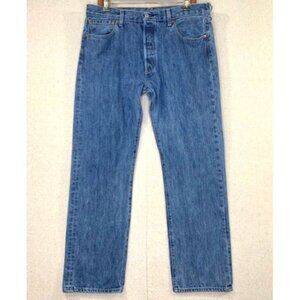 Levis 501XX‎ Original Fit Button-Fly Jeans W34 L29 Blue Straight Leg Button Fly